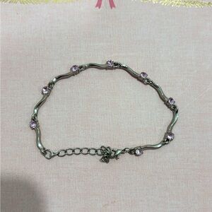 Zales Silver Bracelet with Lavender Stones